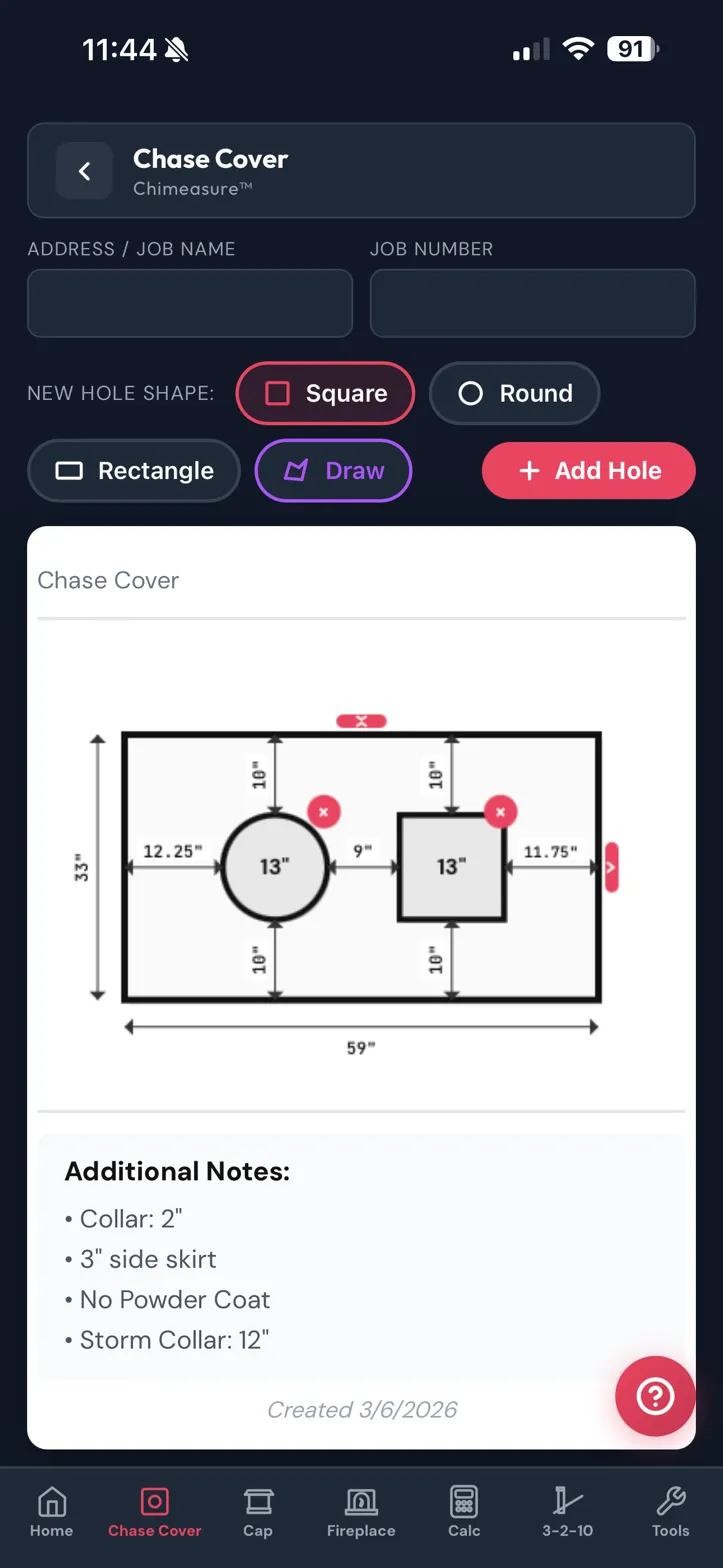 Chimeasure chase cover diagram